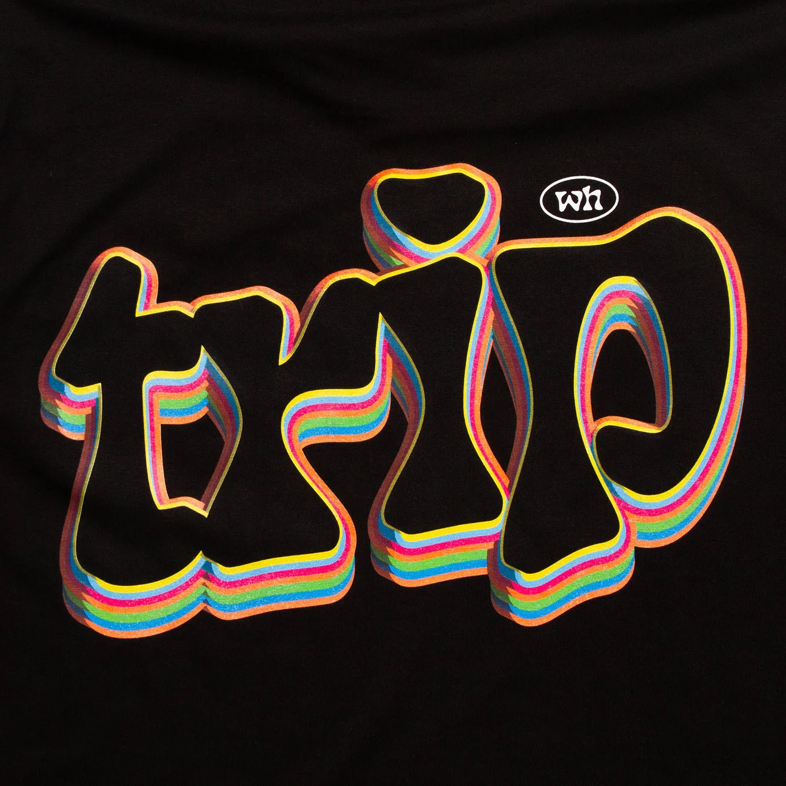 Trippy Front Print - Tshirt - Black