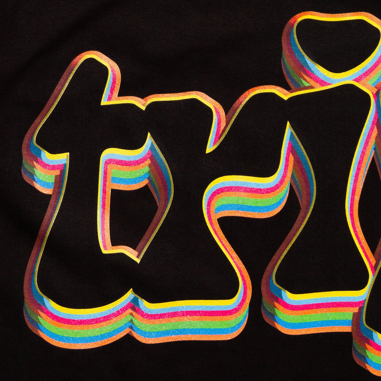 Trippy Front Print - Tshirt - Black