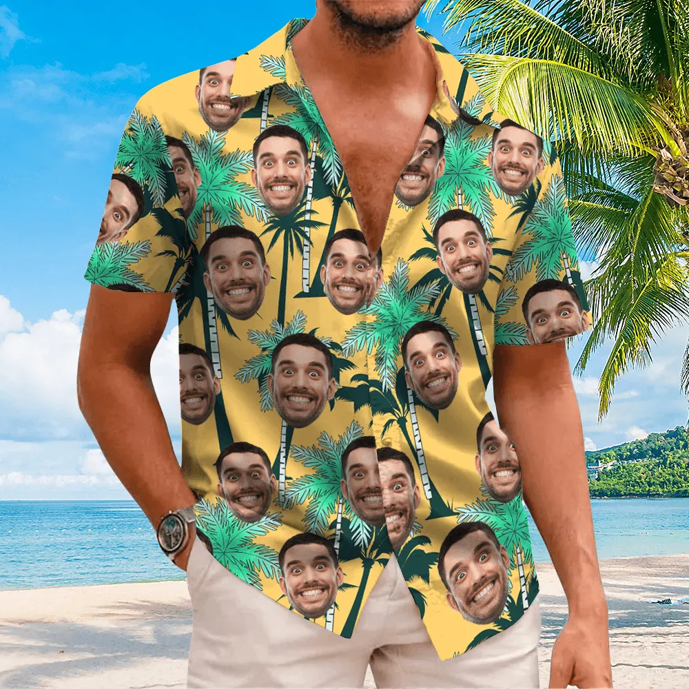 Tropical Hawaiian Shirt for Man Woman - Custom Hawaiian Shirt with Face - Custom Father's Day Gift for Dad