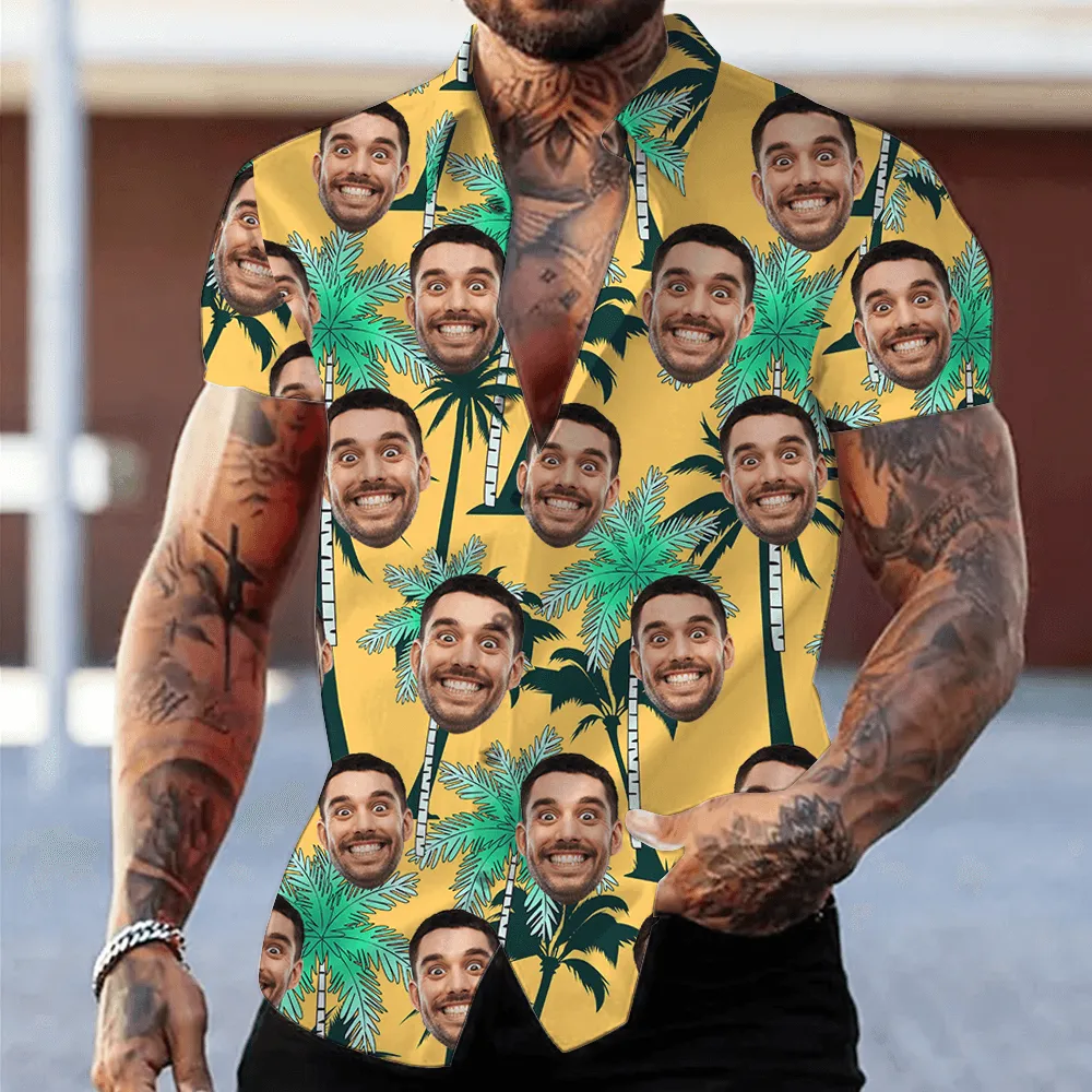 Tropical Hawaiian Shirt for Man Woman - Custom Hawaiian Shirt with Face - Custom Father's Day Gift for Dad