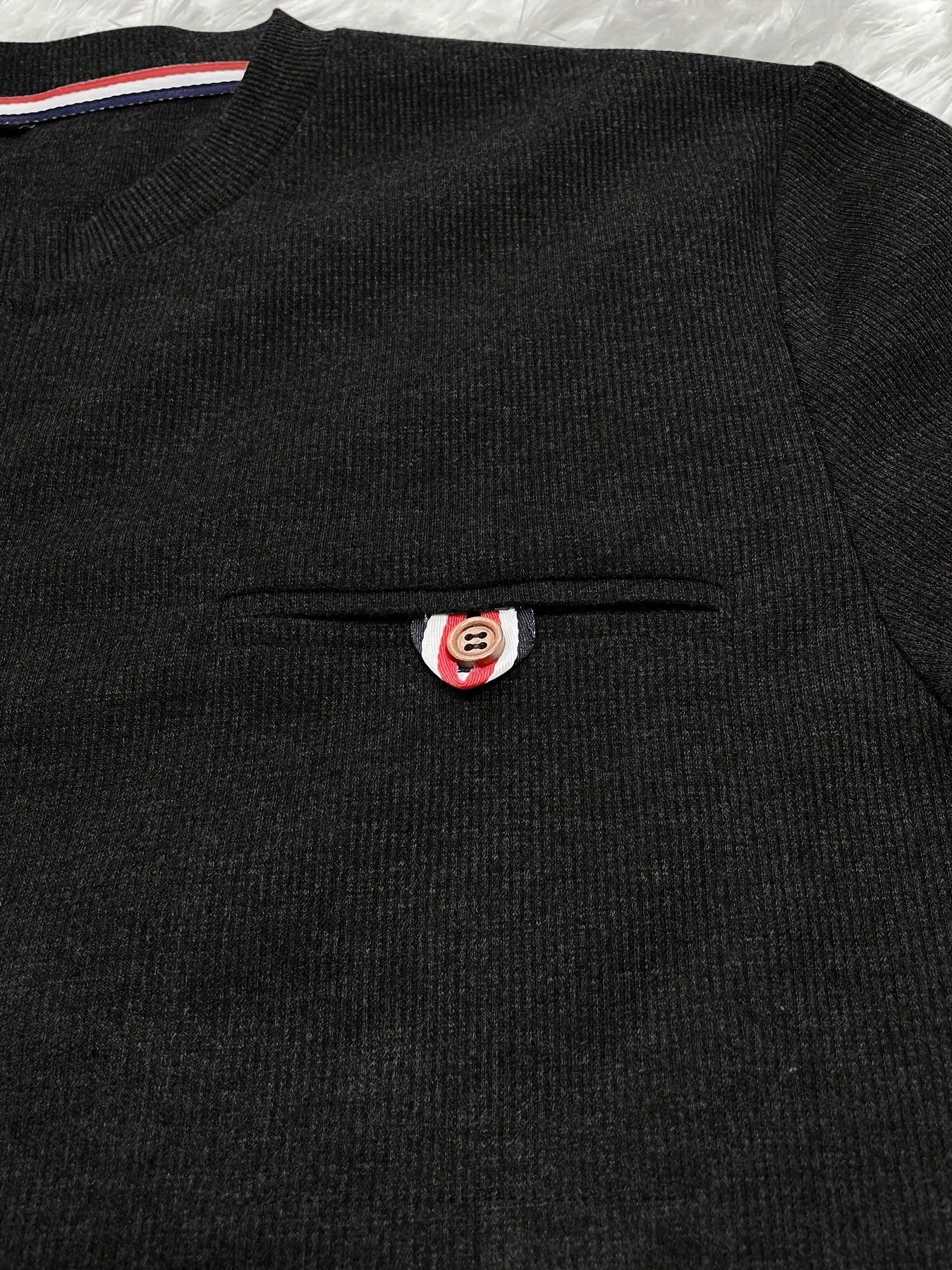 Truigra - Heren Lange Mouw Henley Shirt met Gestreepte Afwerking en Borstzak