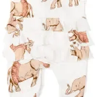 TuTu Elephant Bamboo Ruffle Zipper Footed Romper