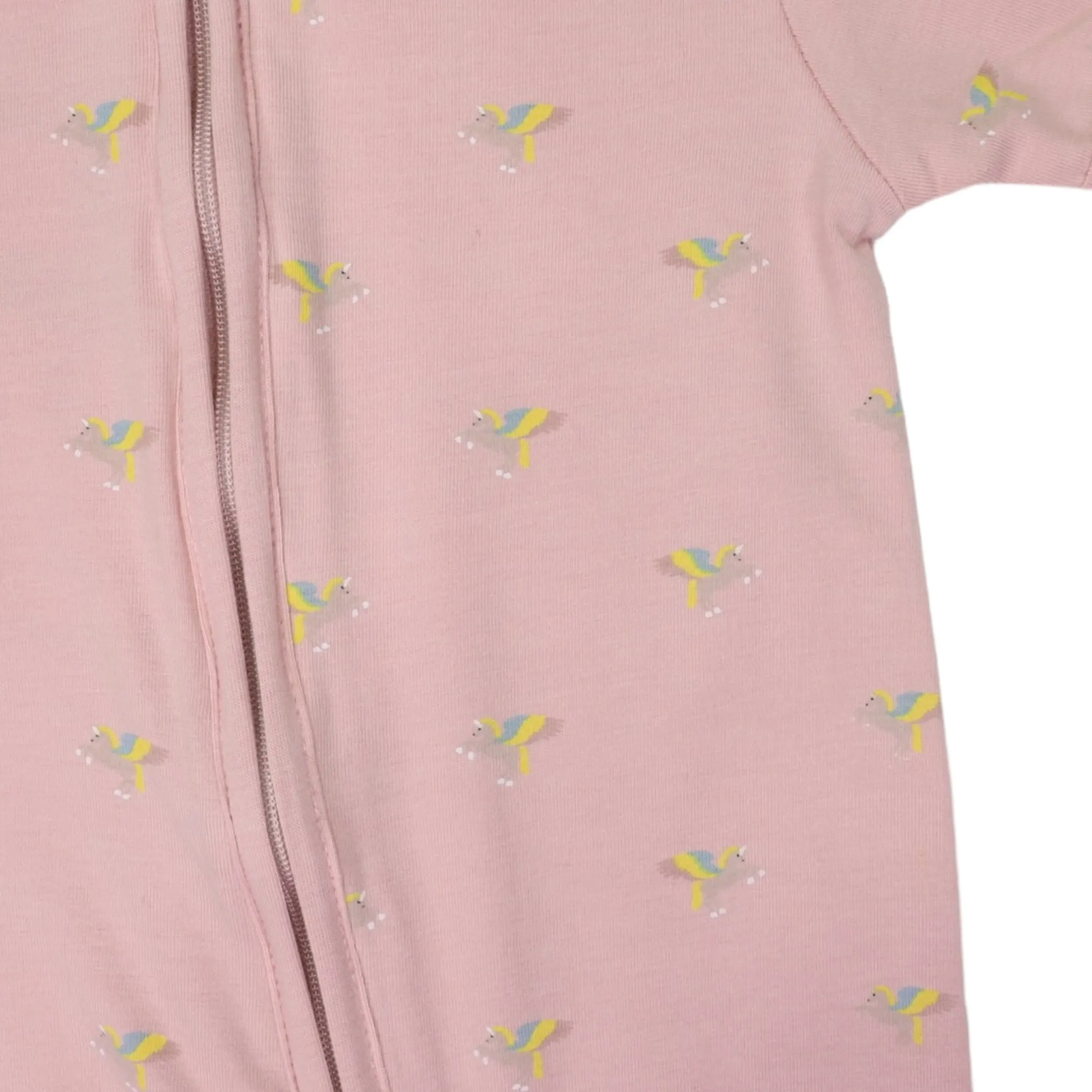 Unicorn Zip Short Sleeve Romper Dusty Pink