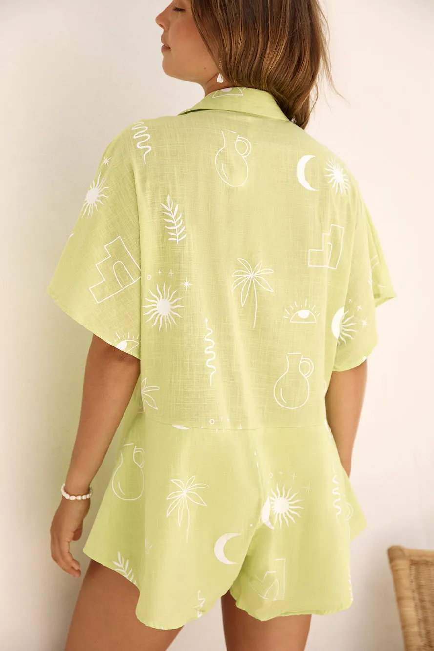 Vacation Bliss Romper Green