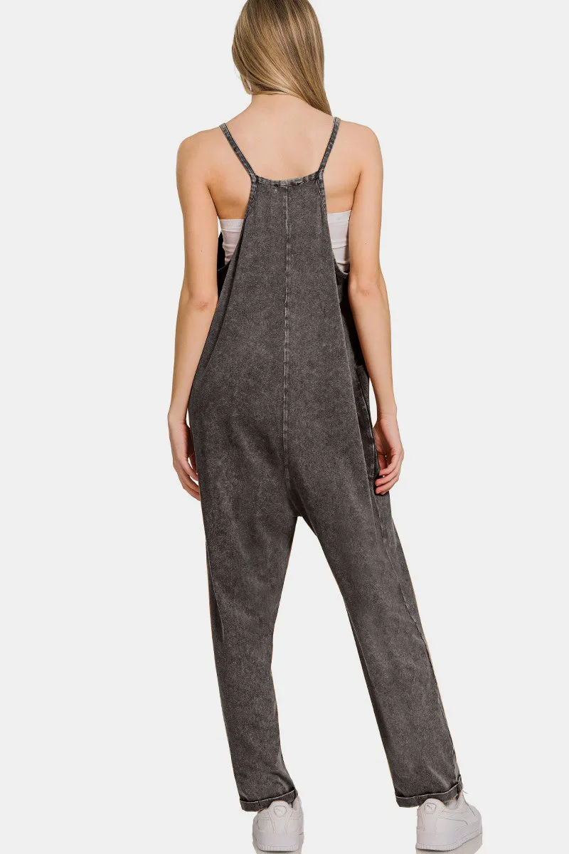 Washed Out Jumpsuit in Ash Black