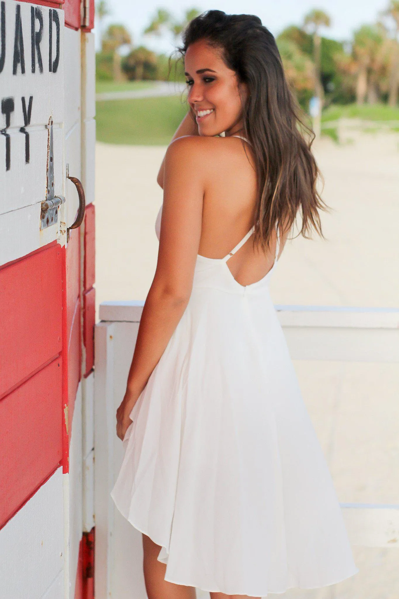 White High Low Romper