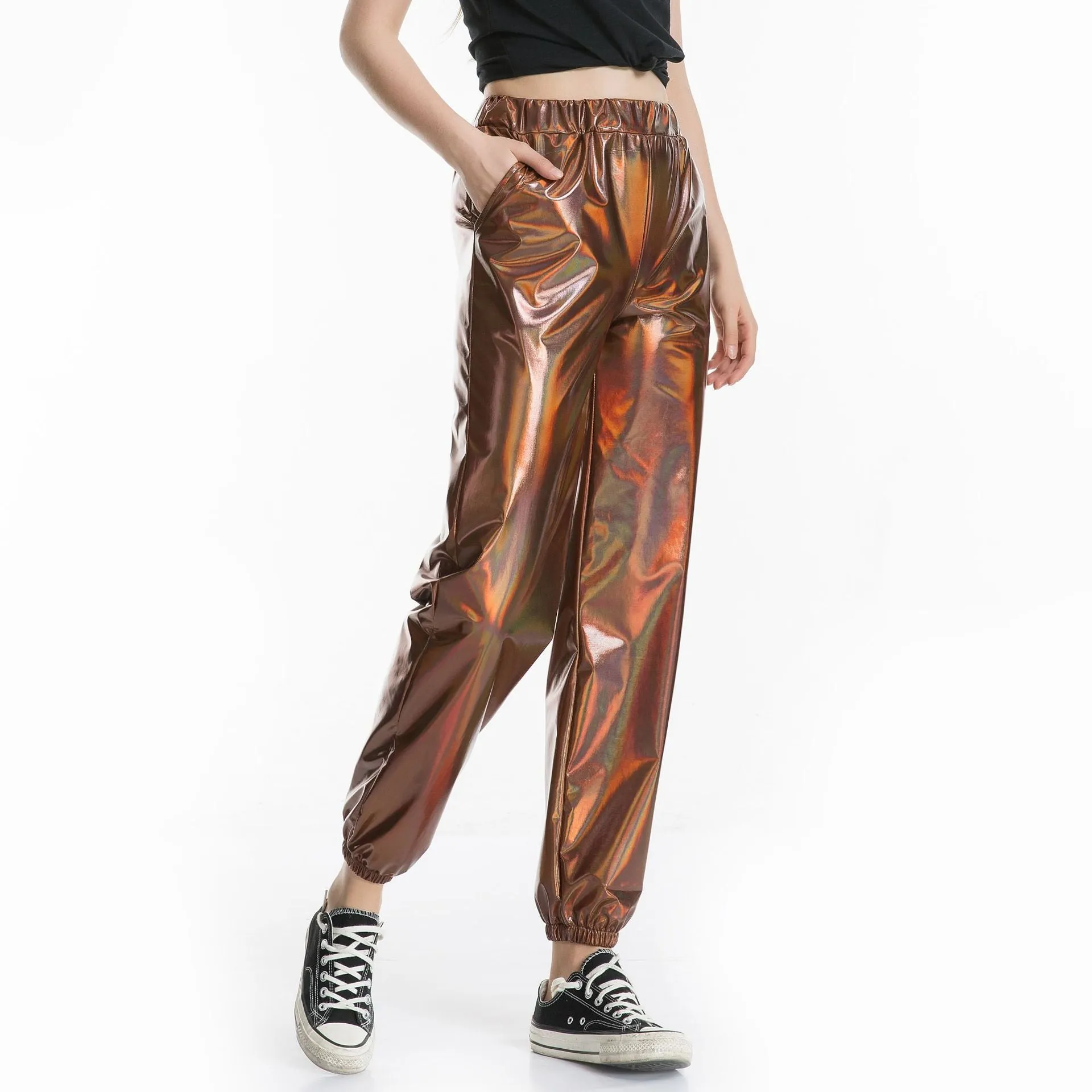 Women's Casual High-Waist Loose Joggers With Pockets