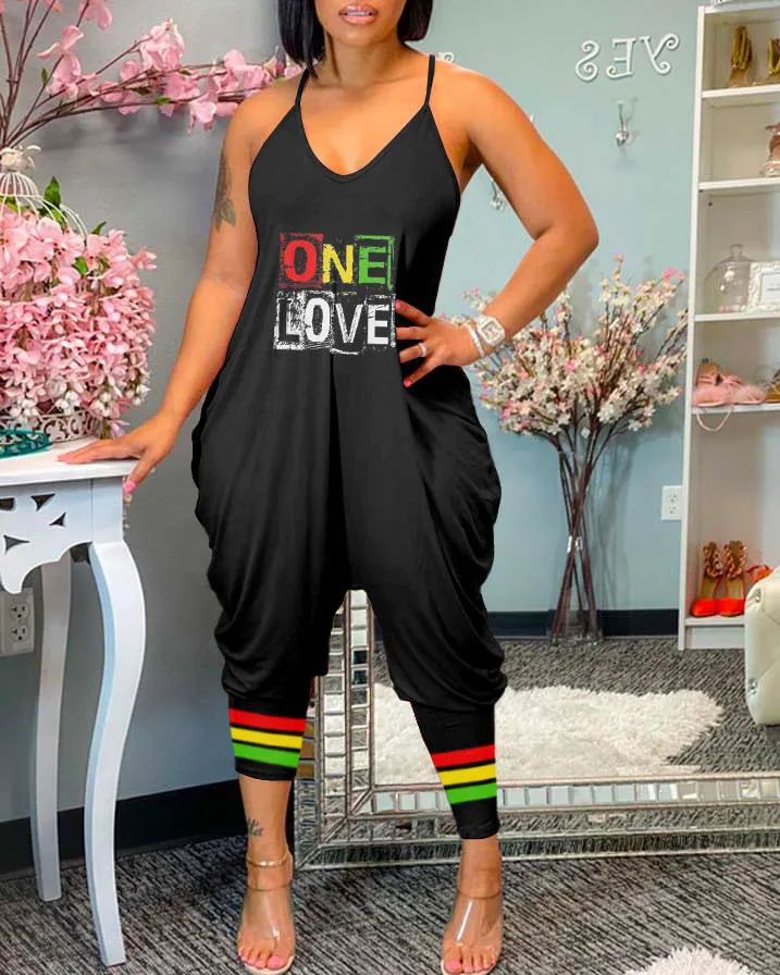 Women's One Love Rasta Stripe Jumpsuit