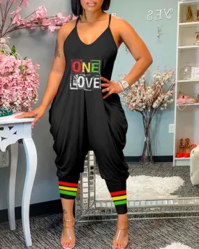Women's One Love Rasta Stripe Jumpsuit