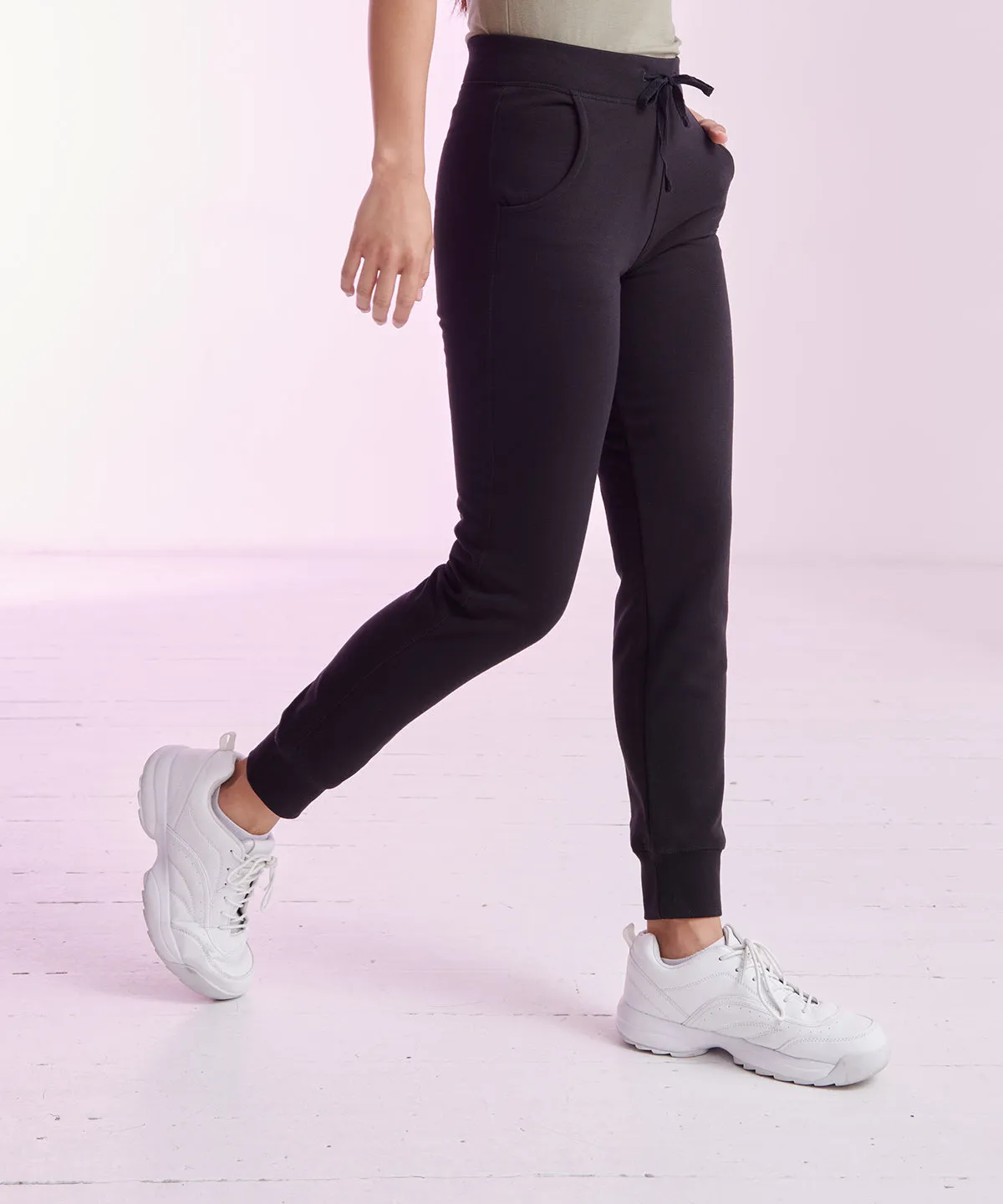 Womens slim cuffed joggers | Heather Grey