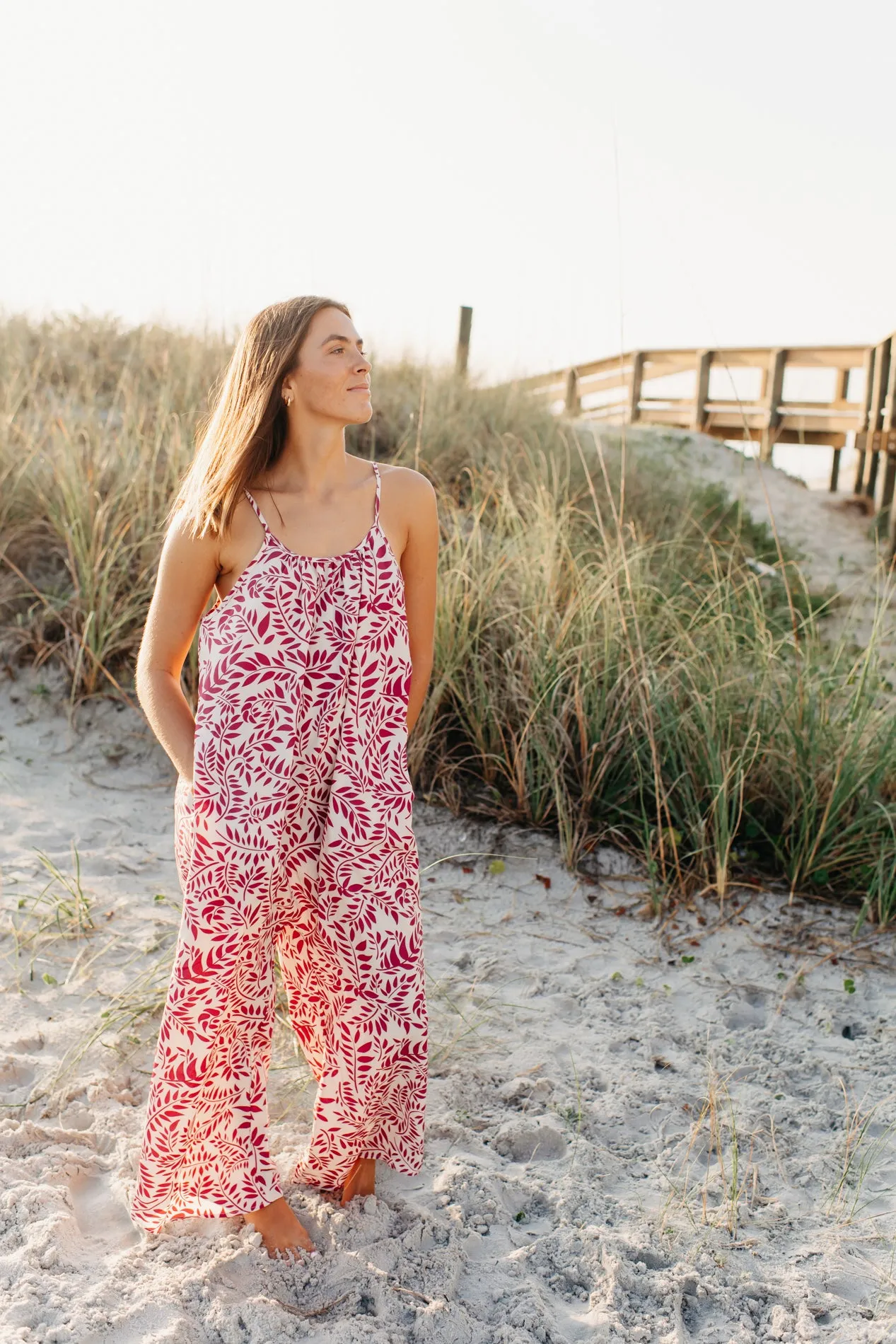 Women's Stevie Romper (plum leaf)