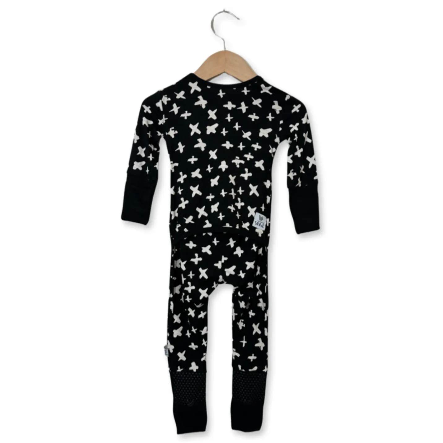 X Marks the Spot Black Kid's Day to Night Romper