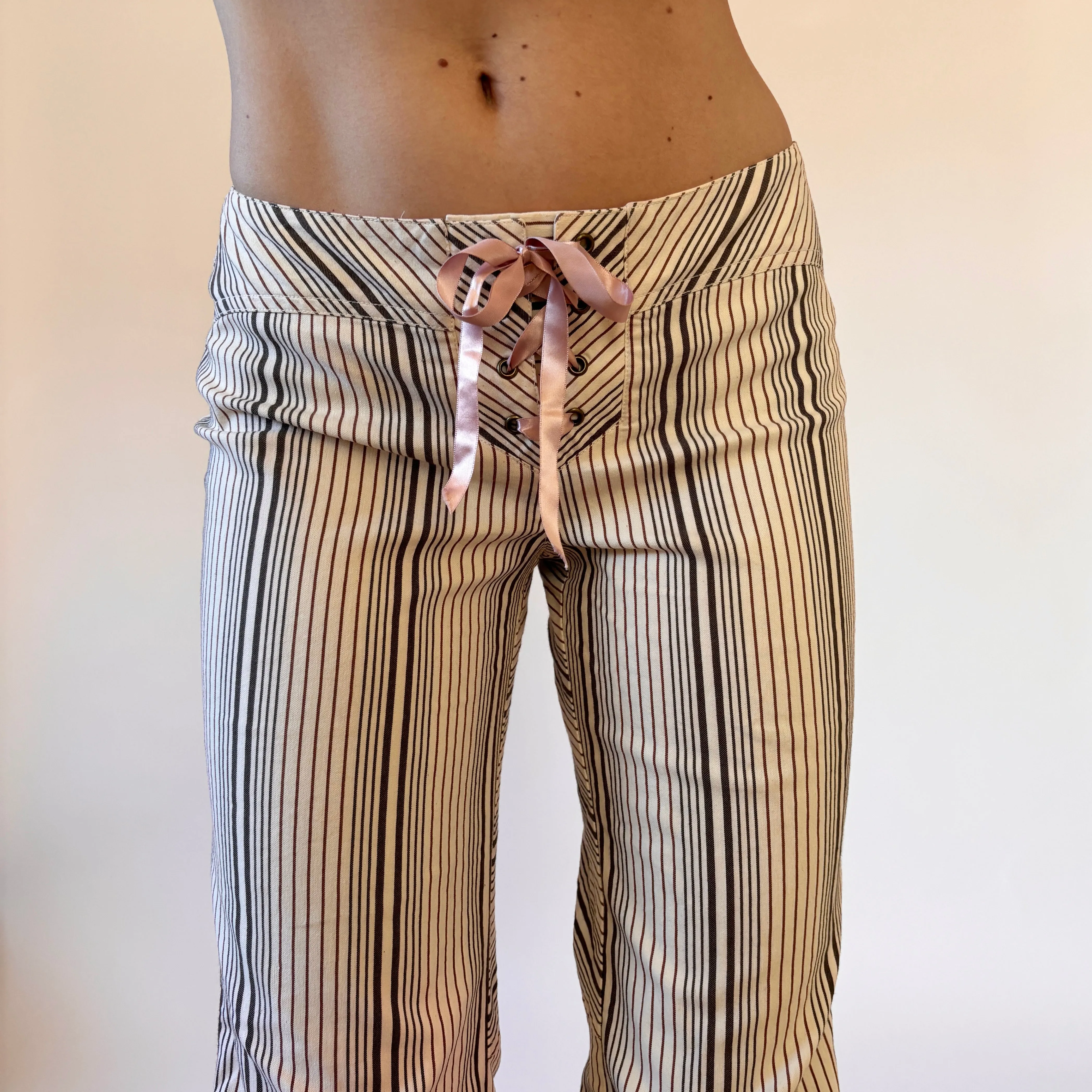 Y2K Low Rise Ribbon Flares (XS)